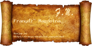 Franyó Magdolna névjegykártya