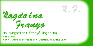 magdolna franyo business card