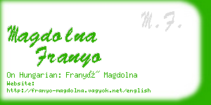 magdolna franyo business card